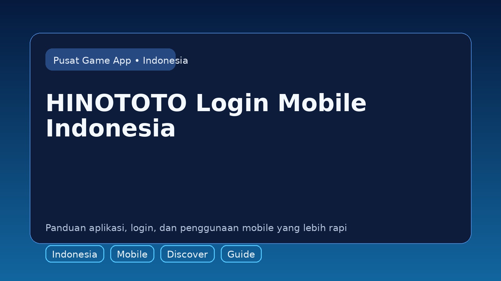 Panduan HINOTOTO untuk pengguna mobile di Indonesia