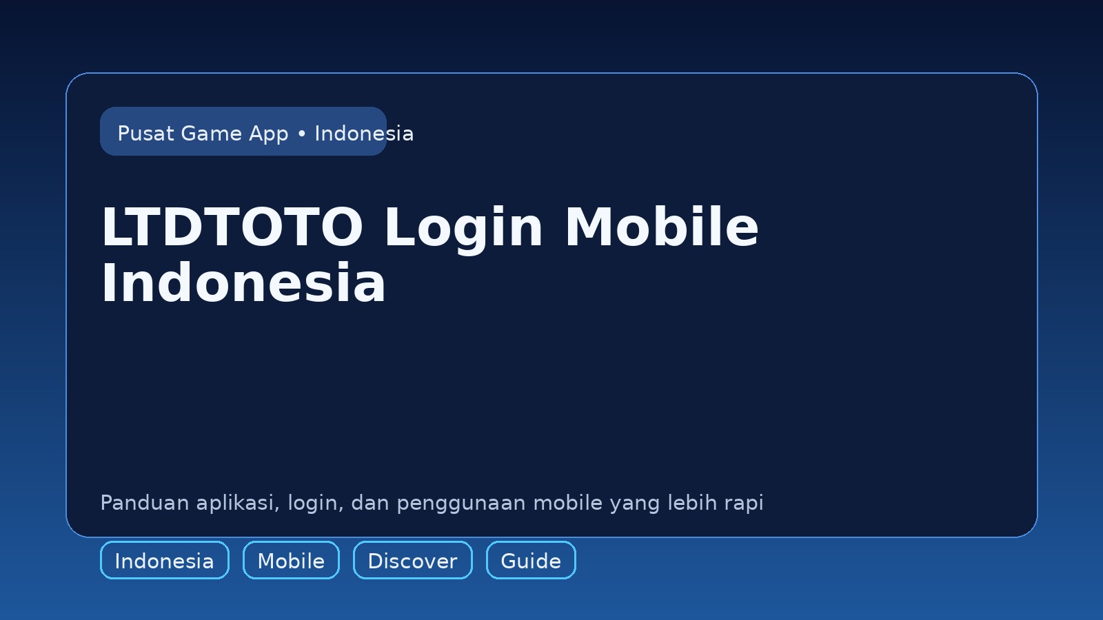 Panduan LTDTOTO untuk pengguna mobile di Indonesia